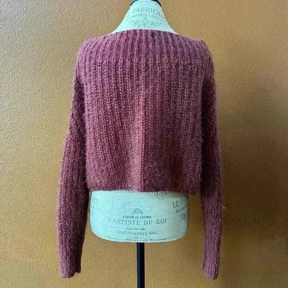 TOBI Thick Yarn Off The Shoulder Sweater In Brick Color Size Large EUC! - Picture 7 of 13